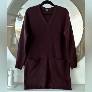 Gobi 100% Pure Cashmere Mongolia Sweater Dress Maroon